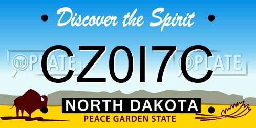 CZ0I7C North Dakota License Plate