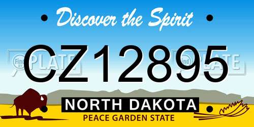 CZ12895 North Dakota License Plate