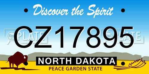 CZ17895 North Dakota License Plate