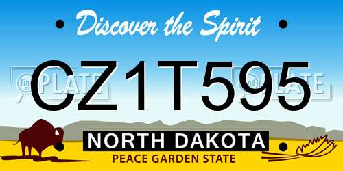 CZ1T595 North Dakota License Plate