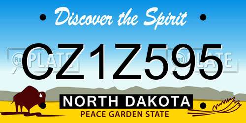 CZ1Z595 North Dakota License Plate