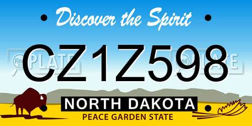 CZ1Z598 North Dakota License Plate