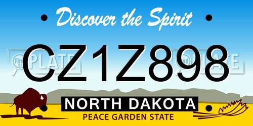 CZ1Z898 North Dakota License Plate