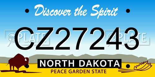 CZ27243 North Dakota License Plate