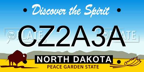 CZ2A3A North Dakota License Plate