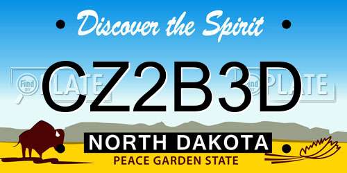 CZ2B3D North Dakota License Plate
