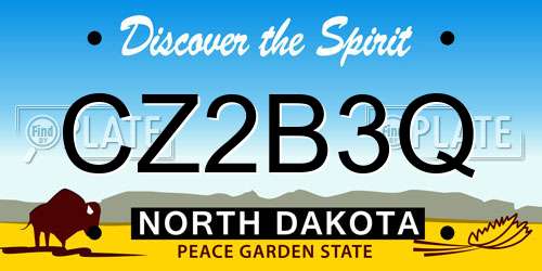 CZ2B3Q North Dakota License Plate