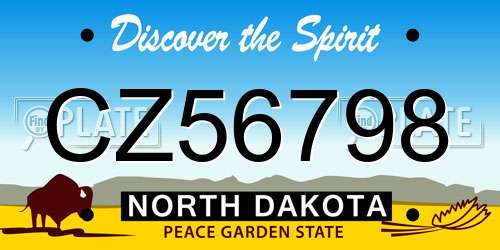 CZ56798 North Dakota License Plate