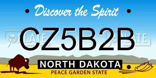 CZ5B2B North Dakota License Plate