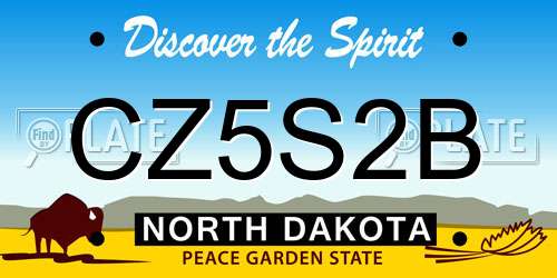 CZ5S2B North Dakota License Plate
