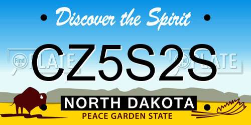 CZ5S2S North Dakota License Plate