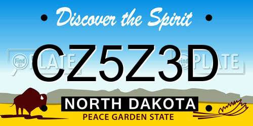 CZ5Z3D North Dakota License Plate