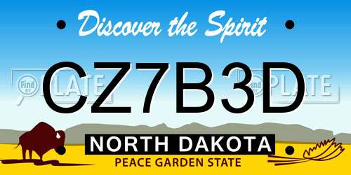CZ7B3D North Dakota License Plate