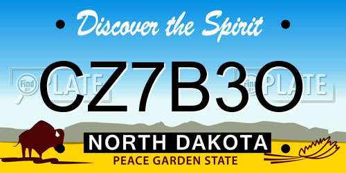 CZ7B3O North Dakota License Plate
