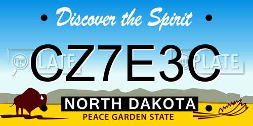 CZ7E3C North Dakota License Plate