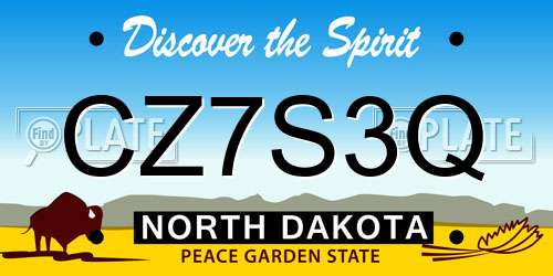 CZ7S3Q North Dakota License Plate