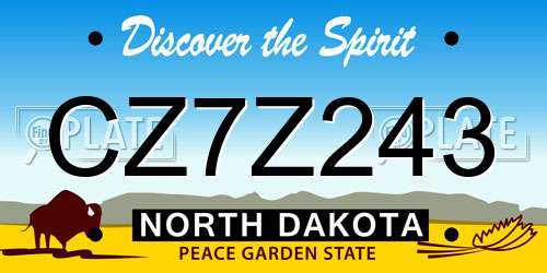 CZ7Z243 North Dakota License Plate