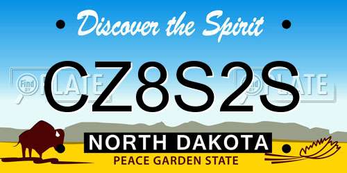 CZ8S2S North Dakota License Plate