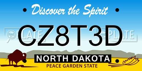 CZ8T3D North Dakota License Plate