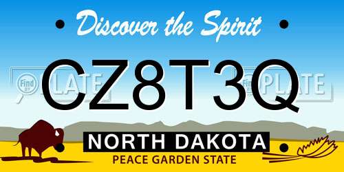 CZ8T3Q North Dakota License Plate