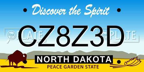 CZ8Z3D North Dakota License Plate