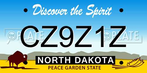 CZ9Z1Z North Dakota License Plate