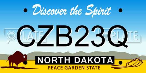 CZB23Q North Dakota License Plate