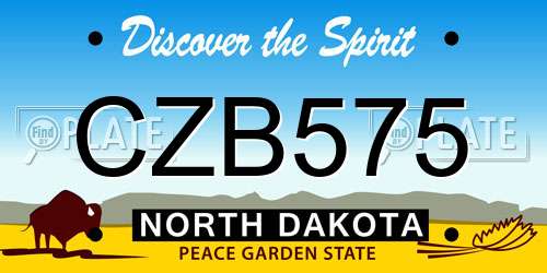 CZB575 North Dakota License Plate