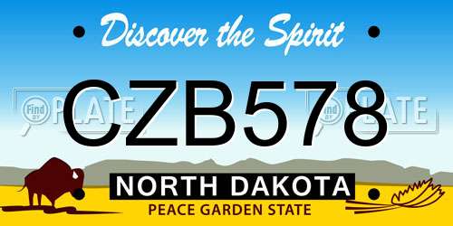 CZB578 North Dakota License Plate