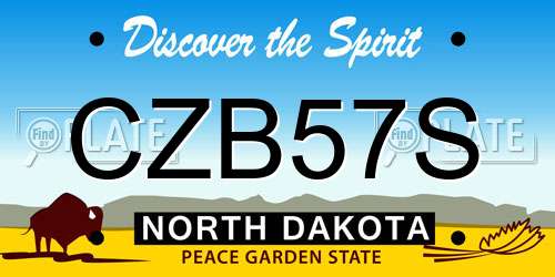 CZB57S North Dakota License Plate