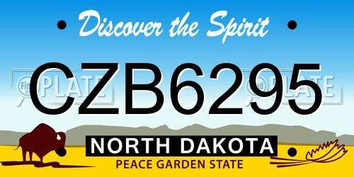 CZB6295 North Dakota License Plate