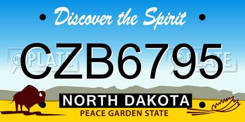 CZB6795 North Dakota License Plate