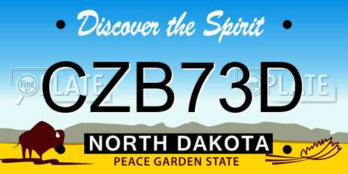 CZB73D North Dakota License Plate