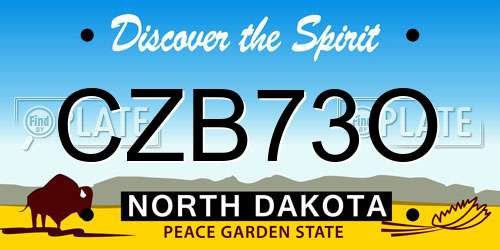 CZB73O North Dakota License Plate