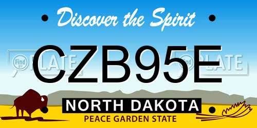 CZB95E North Dakota License Plate