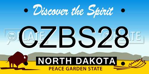 CZBS28 North Dakota License Plate