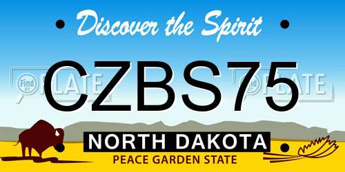 CZBS75 North Dakota License Plate