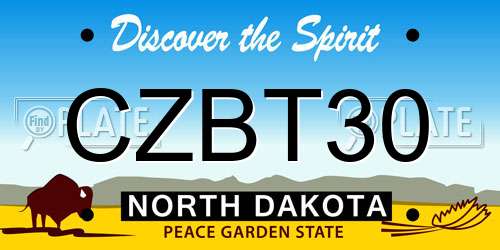 CZBT30 North Dakota License Plate