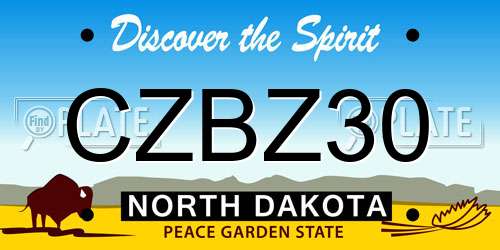 CZBZ30 North Dakota License Plate