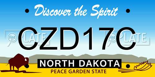 CZD17C North Dakota License Plate