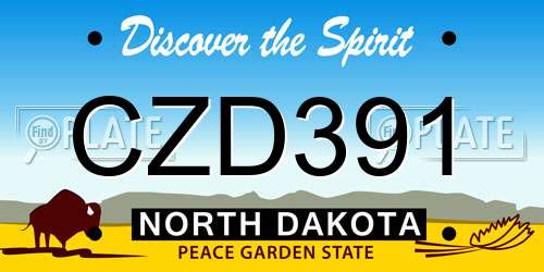 CZD391 North Dakota License Plate