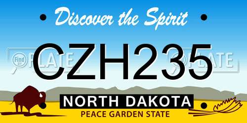 CZH235 North Dakota License Plate