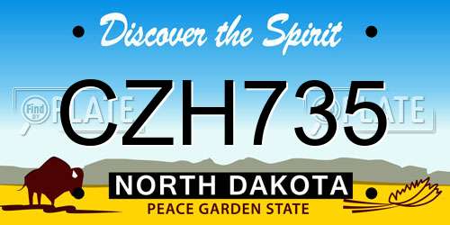 CZH735 North Dakota License Plate