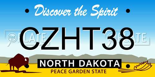 CZHT38 North Dakota License Plate