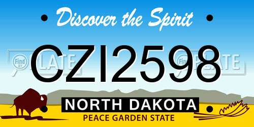 CZI2598 North Dakota License Plate