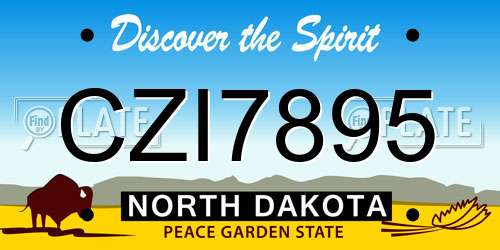 CZI7895 North Dakota License Plate