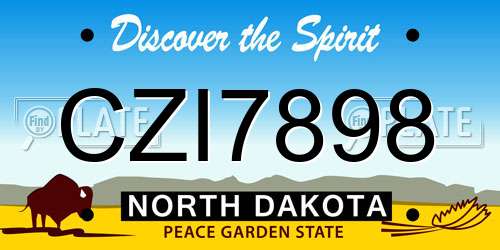 CZI7898 North Dakota License Plate
