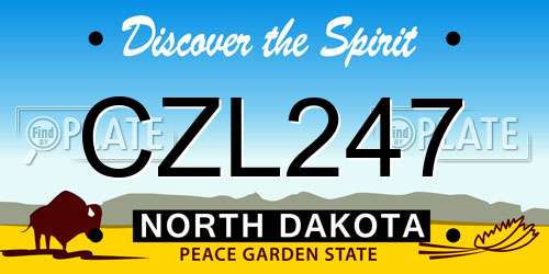 CZL247 North Dakota License Plate