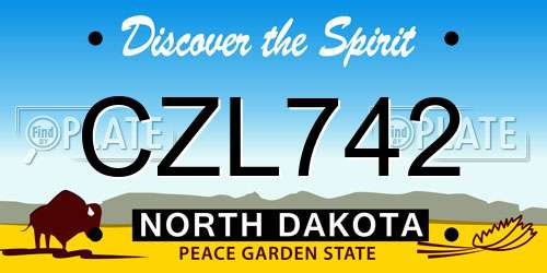 CZL742 North Dakota License Plate