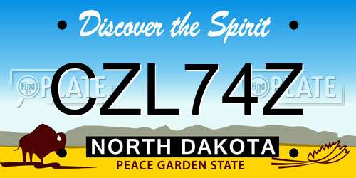 CZL74Z North Dakota License Plate